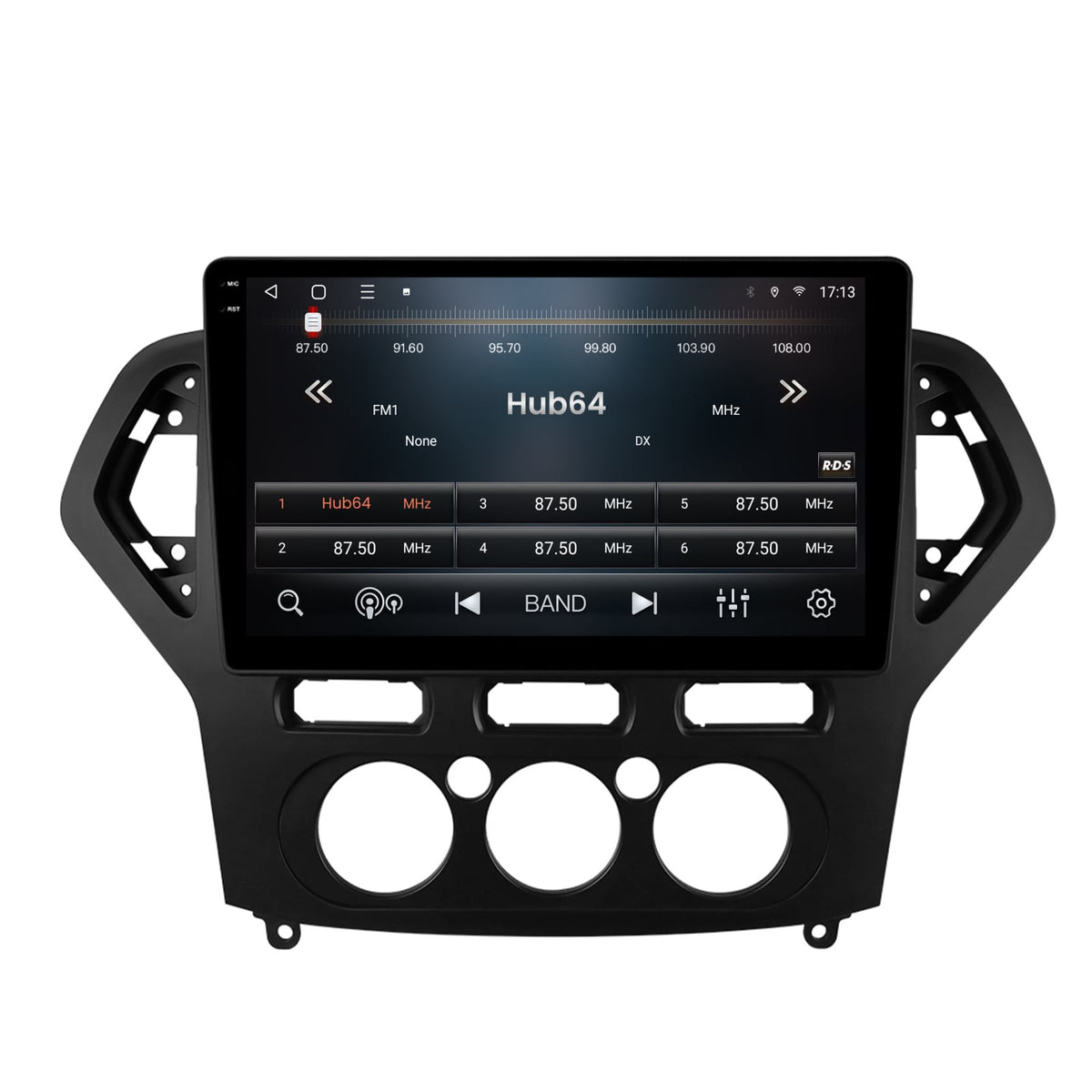 Navigatie 2K HUB64 Ford Mondeo (2007-2010) Clima Manuala, 8GB RAM, Android, Octacore, Slot Sim 4G, DSP, GPS, Wi-FI, Carplay, Android Auto, USB, Bluetooth, Waze, Touchscreen, 9.5 Inch