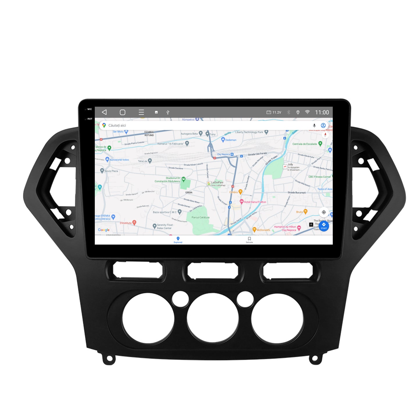 Navigatie 2K HUB64 Ford Mondeo (2007-2010) Clima Manuala, 8GB RAM, Android, Octacore, Slot Sim 4G, DSP, GPS, Wi-FI, Carplay, Android Auto, USB, Bluetooth, Waze, Touchscreen, 9.5 Inch