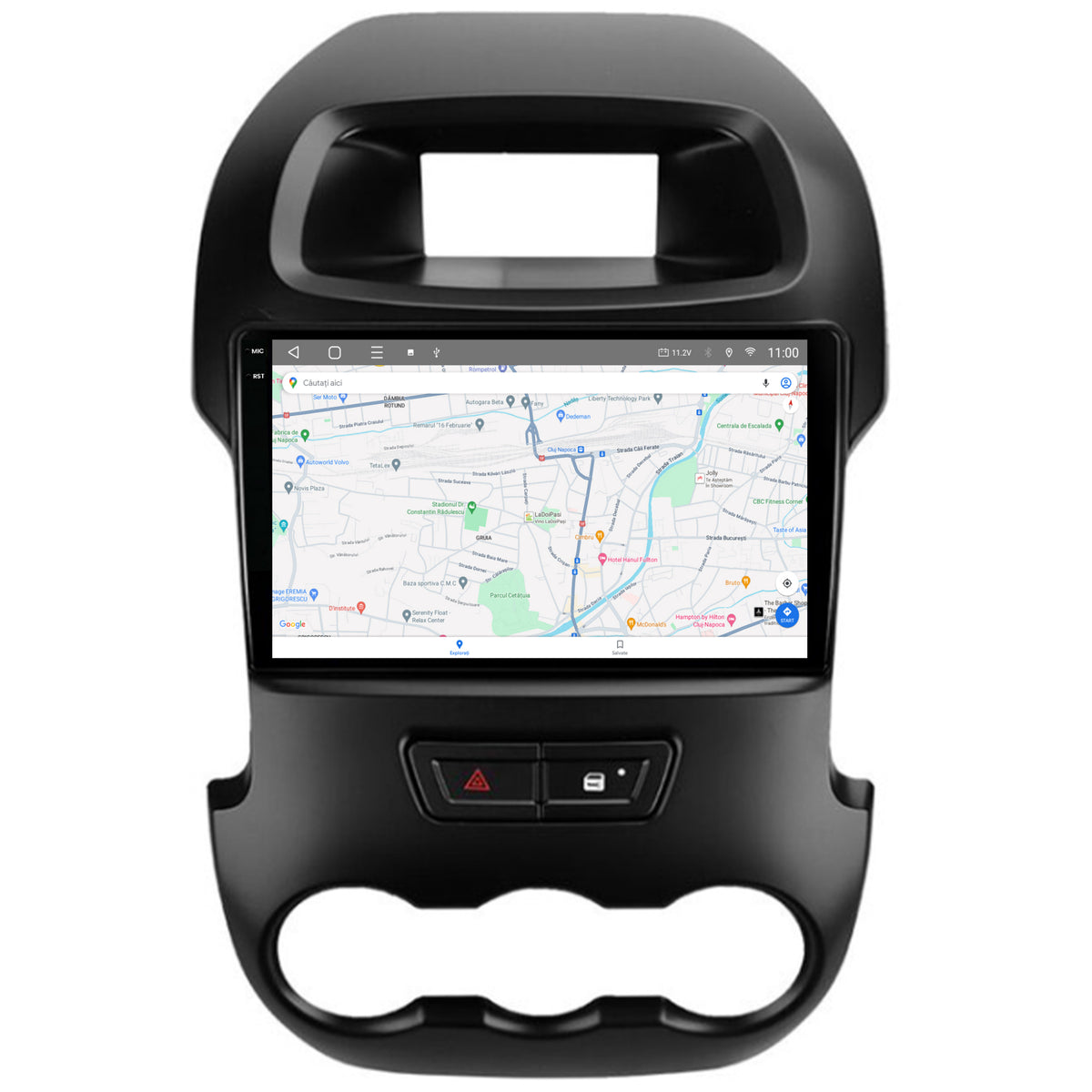 Navigatie 2K HUB64 Ford Ranger (2011-2015), 4GB RAM, Android, Octacore, Slot Sim 4G, DSP, GPS, Wi-FI, Carplay, Android Auto, USB, Bluetooth, Waze, Touchscreen, 9.5 Inch