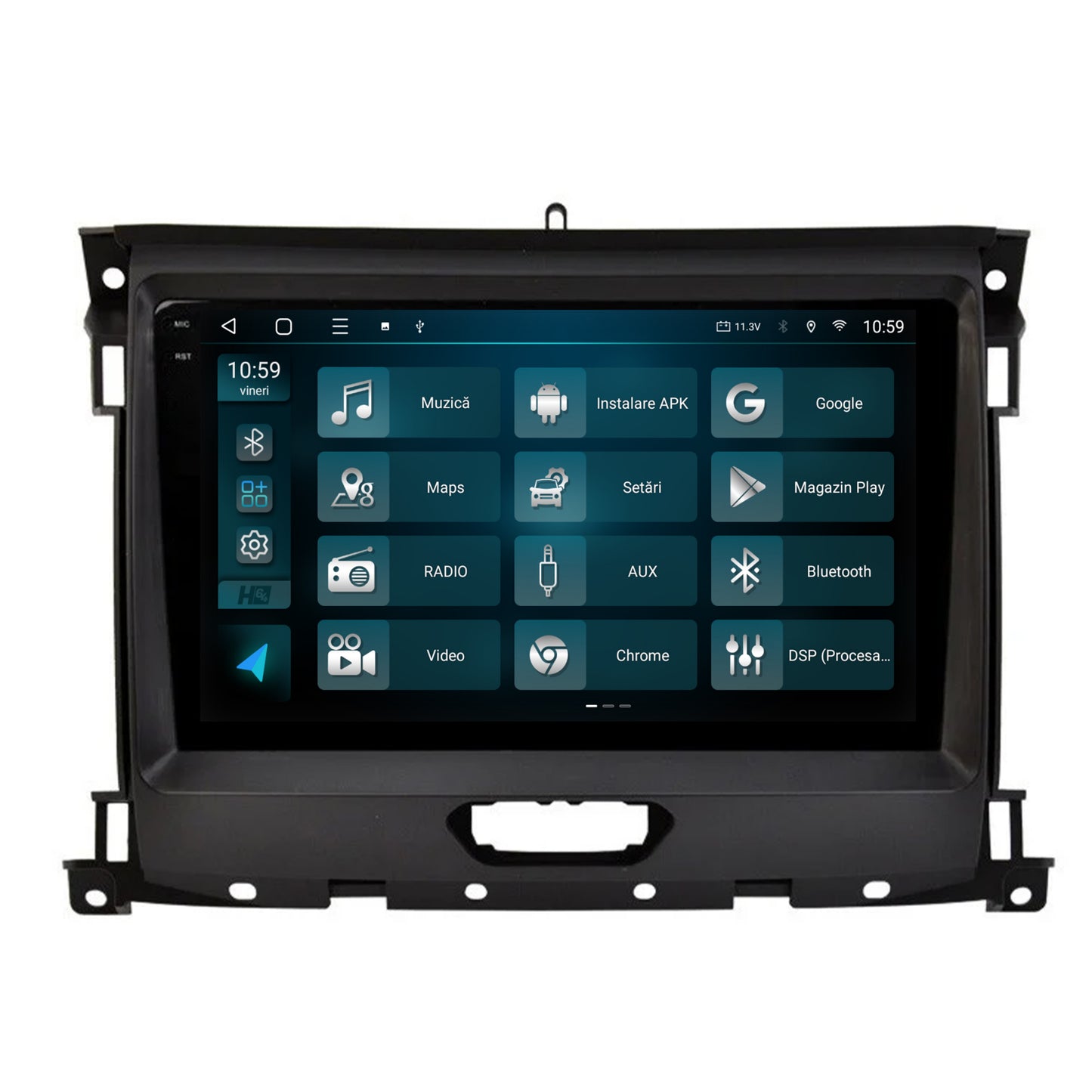 Navigatie 2K HUB64 Ford Ranger (2015-2022), 4GB RAM, Android, Octacore, Slot Sim 4G, DSP, GPS, Wi-FI, Carplay, Android Auto, USB, Bluetooth, Waze, Touchscreen, 9.5 Inch