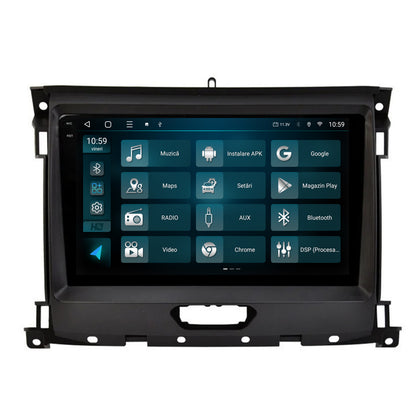 Navigatie 2K HUB64 Ford Ranger (2015-2022), 4GB RAM, Android, Octacore, Slot Sim 4G, DSP, GPS, Wi-FI, Carplay, Android Auto, USB, Bluetooth, Waze, Touchscreen, 9.5 Inch