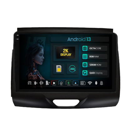 Navigatie 2K HUB64 Ford Ranger (2015-2018), 8GB RAM, Android, Octacore, Slot Sim 4G, DSP, GPS, Wi-FI, Carplay, Android Auto, USB, Bluetooth, Waze, Touchscreen, 9.5 Inch