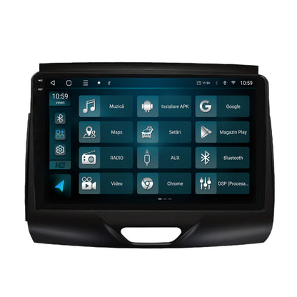 Navigatie 2K HUB64 Ford Ranger (2015-2018), 4GB RAM, Android, Octacore, Slot Sim 4G, DSP, GPS, Wi-FI, Carplay, Android Auto, USB, Bluetooth, Waze, Touchscreen, 9.5 Inch