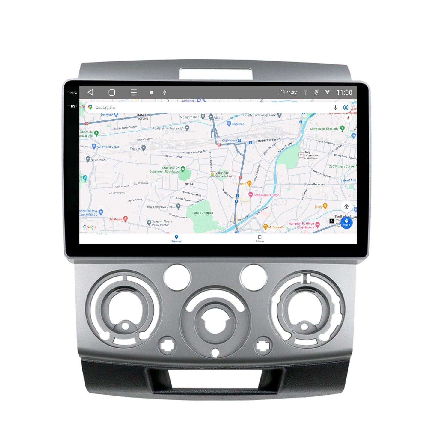 Navigatie 2K HUB64 Ford Ranger / Mazda BT50 (2007-2012), 4GB RAM, Android, Octacore, Slot Sim 4G, DSP, GPS, Wi-FI, Carplay, Android Auto, USB, Bluetooth, Waze, Touchscreen, 9.5 Inch