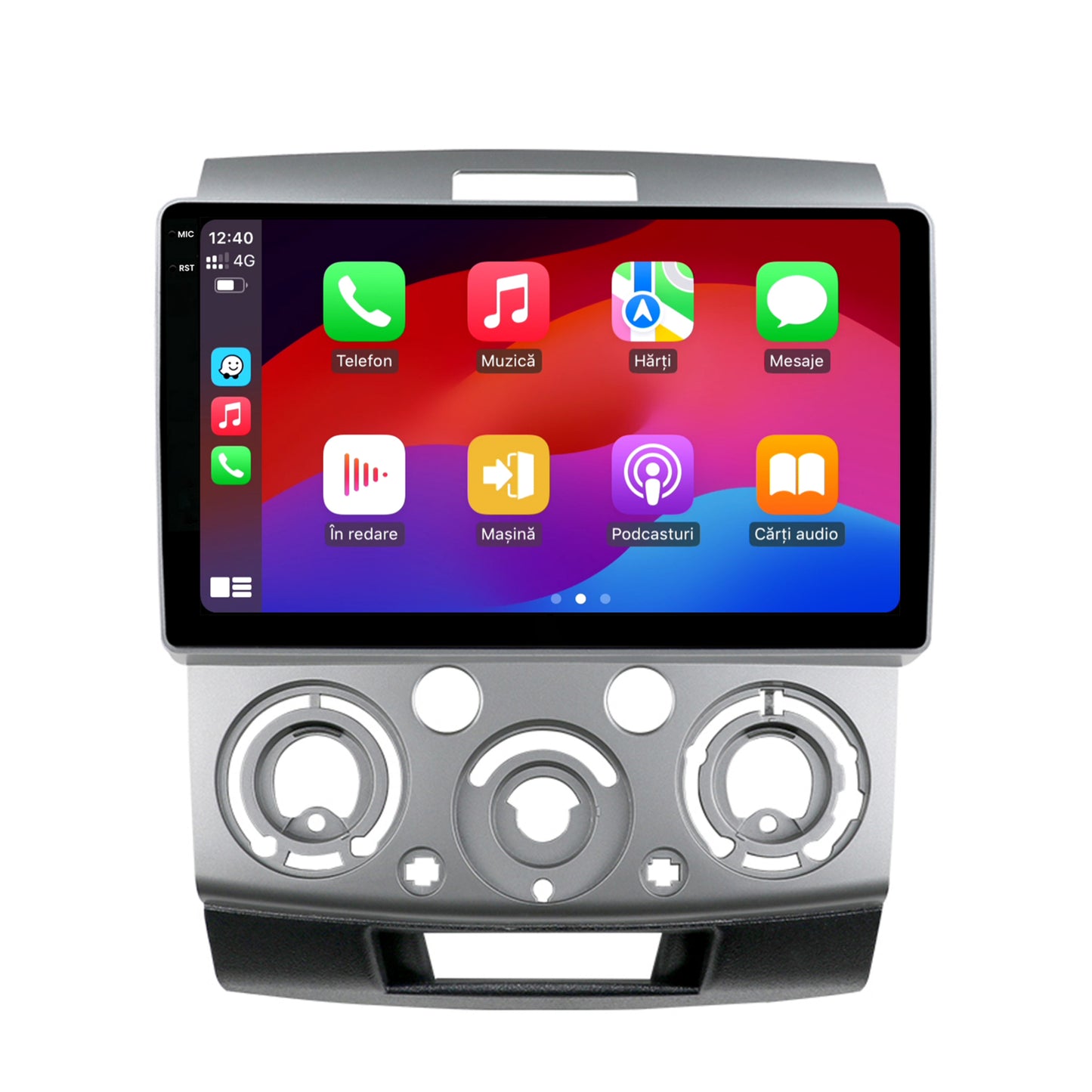 Navigatie 2K HUB64 Ford Ranger / Mazda BT50 (2007-2012), 4GB RAM, Android, Octacore, Slot Sim 4G, DSP, GPS, Wi-FI, Carplay, Android Auto, USB, Bluetooth, Waze, Touchscreen, 9.5 Inch