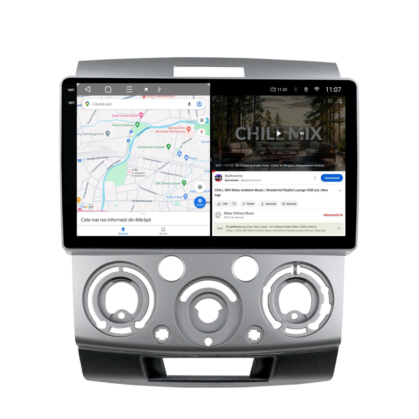 Navigatie 2K HUB64 Ford Ranger / Mazda BT50 (2007-2012), 8GB RAM, Android, Octacore, Slot Sim 4G, DSP, GPS, Wi-FI, Carplay, Android Auto, USB, Bluetooth, Waze, Touchscreen, 9.5 Inch