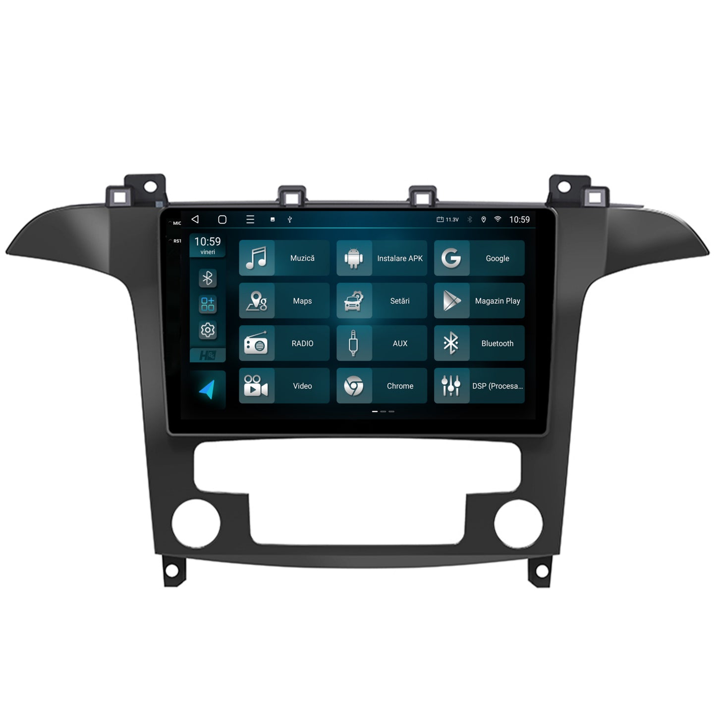 Navigatie 2K HUB64 Ford S-Max / Galaxy (2006-2015), 4GB RAM, Android, Octacore, Slot Sim 4G, DSP, GPS, Wi-FI, Carplay, Android Auto, USB, Bluetooth, Waze, Touchscreen, 9.5 Inch