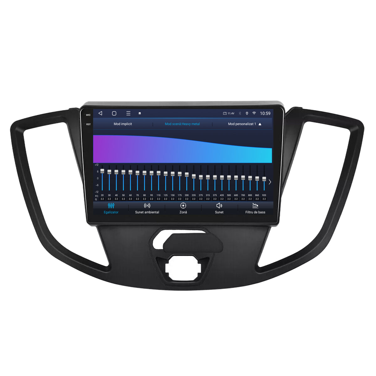 Navigatie 2K HUB64 Ford Transit (2014-2020), 8GB RAM, Android, Octacore, Slot Sim 4G, DSP, GPS, Wi-FI, Carplay, Android Auto, USB, Bluetooth, Waze, Touchscreen, 9.5 Inch