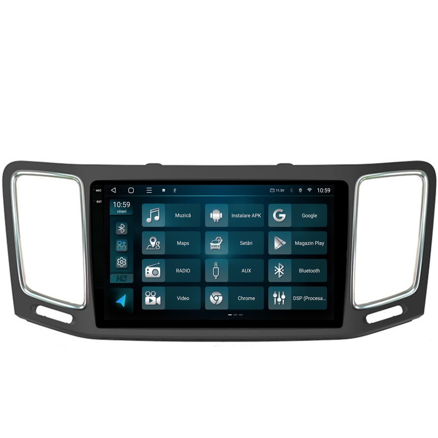 Navigatie 2K HUB64 Volkswagen Sharan / Seat Alhambra (2010-2018), 4GB RAM, Android, Octacore, Slot Sim 4G, DSP, GPS, Wi-FI, Carplay, Android Auto, USB, Bluetooth, Waze, Touchscreen, 9.5 Inch