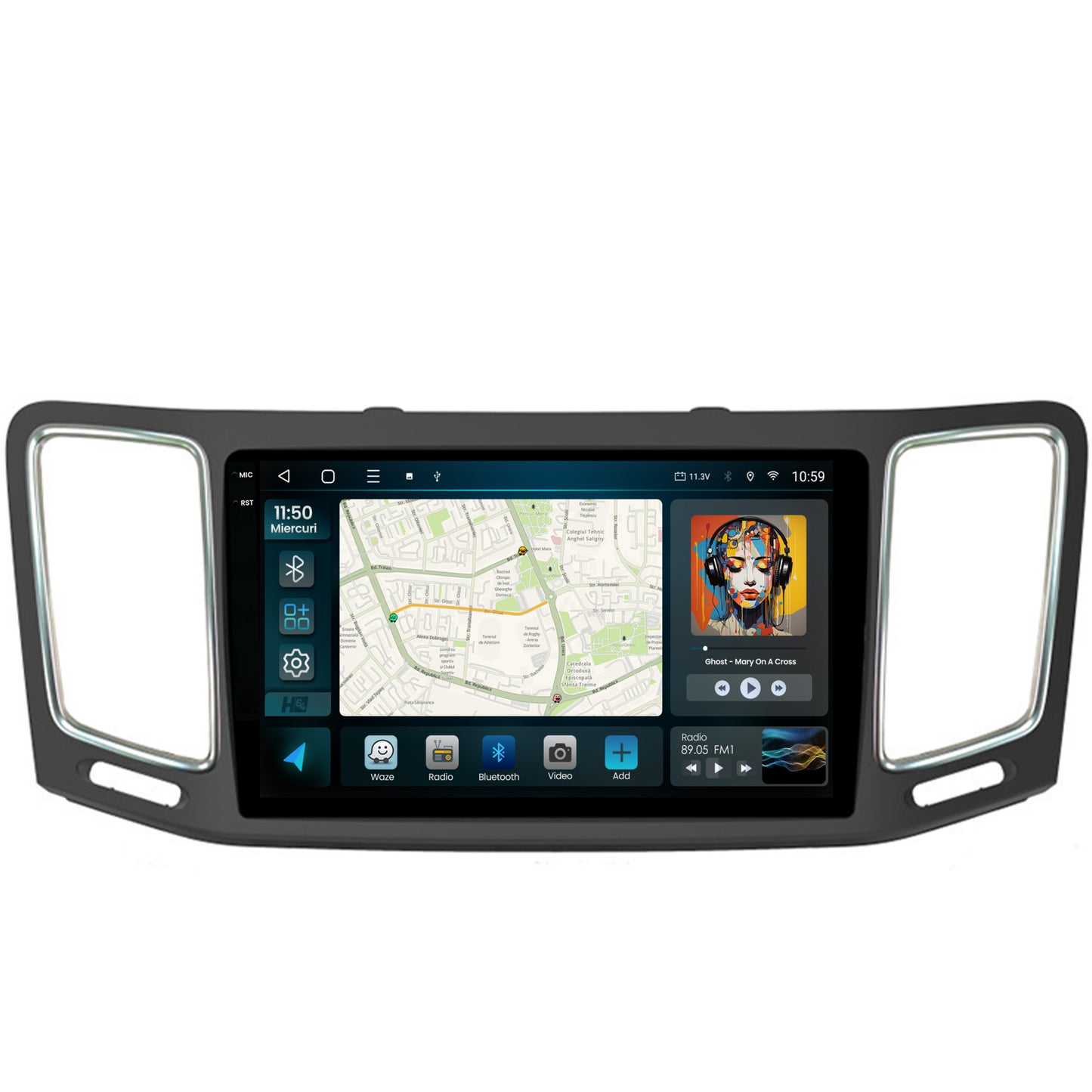 Navigatie 2K HUB64 Volkswagen Sharan / Seat Alhambra (2010-2018), 8GB RAM, Android, Octacore, Slot Sim 4G, DSP, GPS, Wi-FI, Carplay, Android Auto, USB, Bluetooth, Waze, Touchscreen, 9.5 Inch