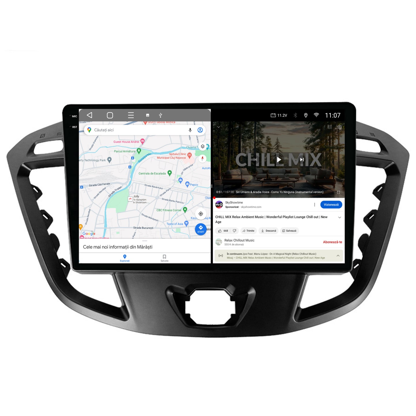 Navigatie 2K HUB64 Ford Transit / Tourneo (2012-2020), 4GB RAM, Android, Octacore, Slot Sim 4G, DSP, GPS, Wi-FI, Carplay, Android Auto, USB, Bluetooth, Waze, Touchscreen, 9.5 Inch