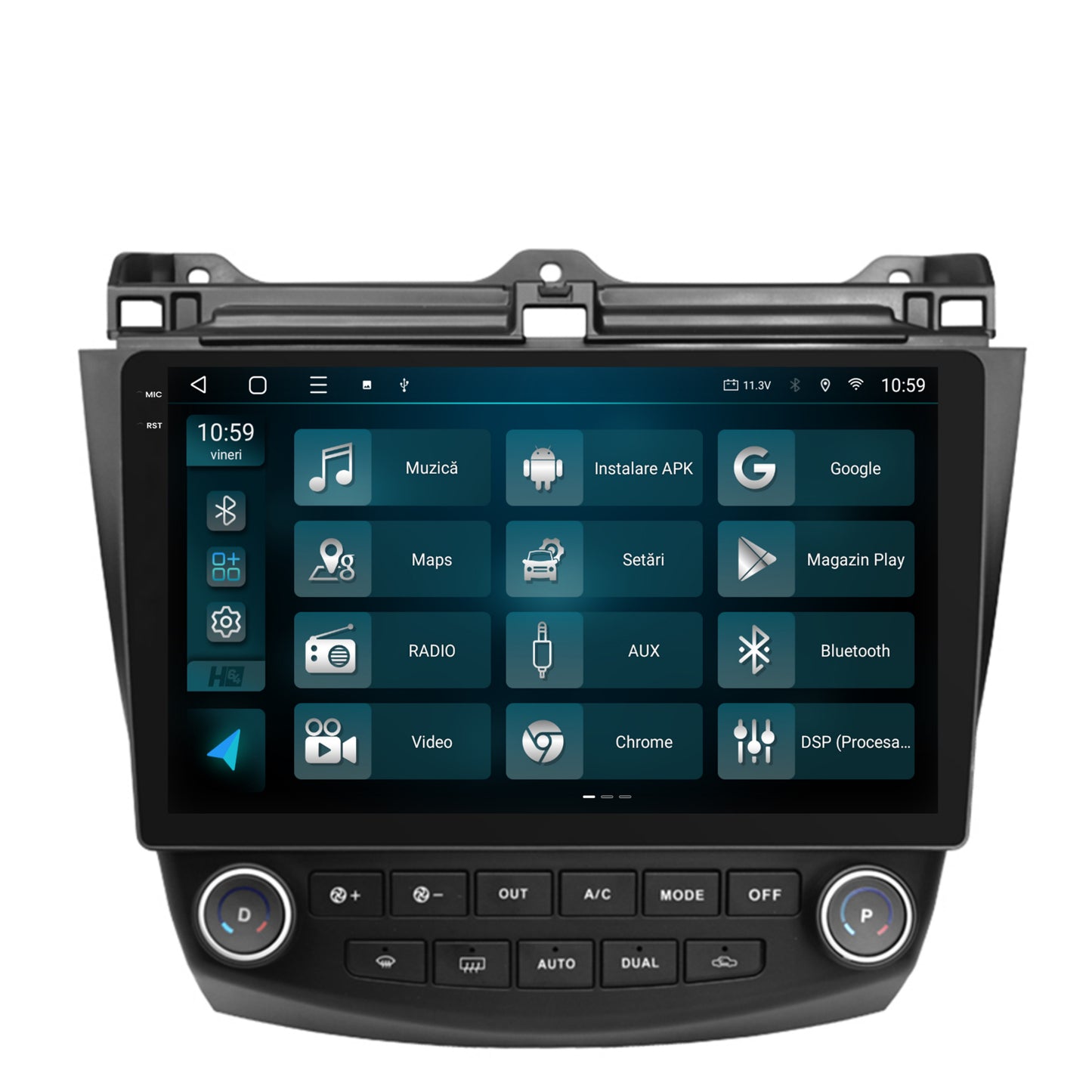 Navigatie 2K HUB64 Honda Accord 7 (2005-2008), 8GB RAM, Android, Octacore, Slot Sim 4G, DSP, GPS, Wi-FI, Carplay, Android Auto, USB, Bluetooth, Waze, Touchscreen, 10.36 Inch