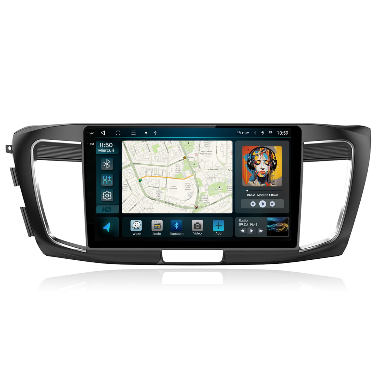 Navigatie 2K HUB64 Honda Accord 9 (2013-2017), 4GB RAM, Android, Octacore, Slot Sim 4G, DSP, GPS, Wi-FI, Carplay, Android Auto, USB, Bluetooth, Waze, Touchscreen, 10.36 Inch
