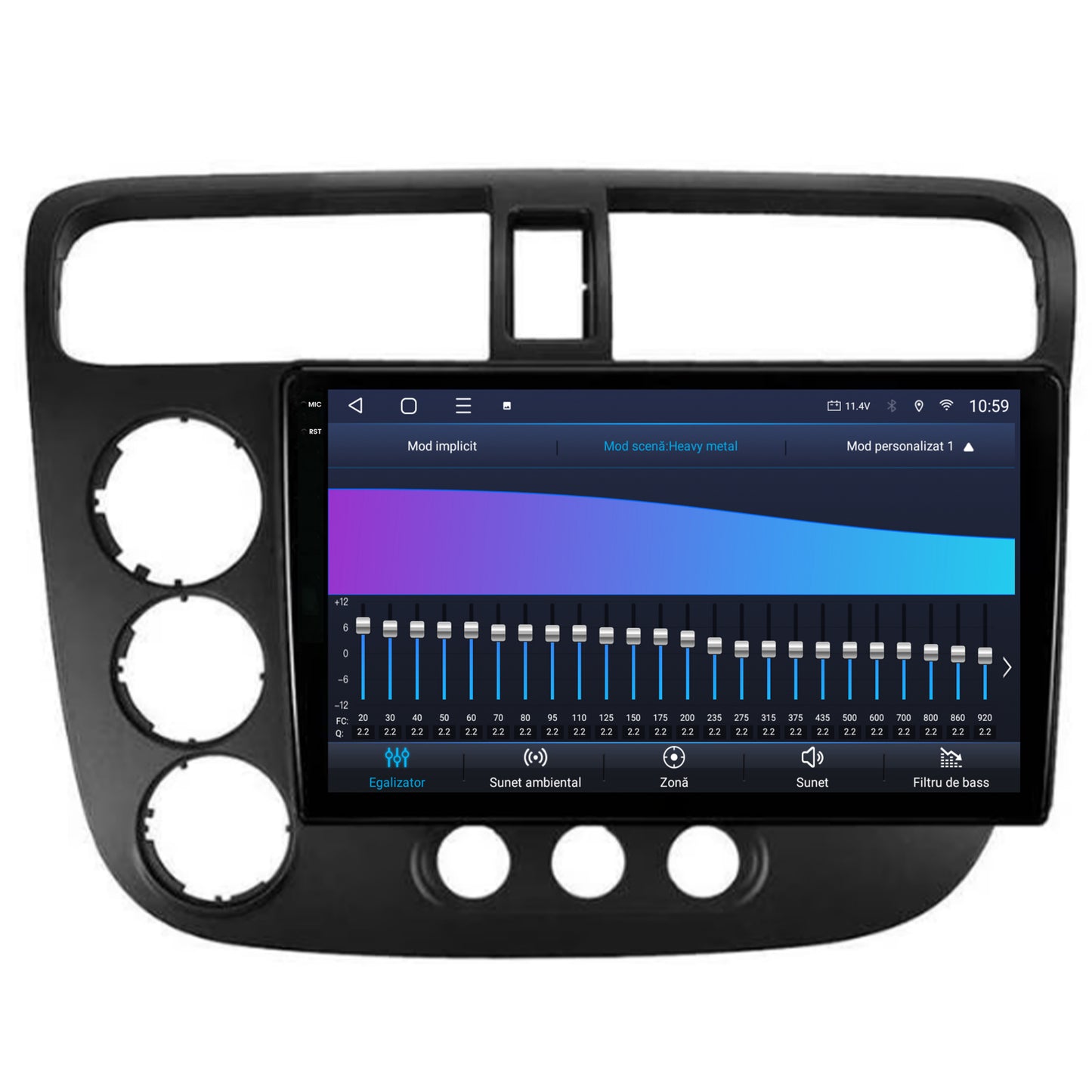 Navigatie 2K HUB64 Honda Civic (1998-2005), 4GB RAM, Android, Octacore, Slot Sim 4G, DSP, GPS, Wi-FI, Carplay, Android Auto, USB, Bluetooth, Waze, Touchscreen, 9.5 Inch