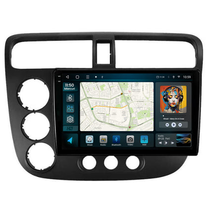 Navigatie 2K HUB64 Honda Civic (1998-2005), 4GB RAM, Android, Octacore, Slot Sim 4G, DSP, GPS, Wi-FI, Carplay, Android Auto, USB, Bluetooth, Waze, Touchscreen, 9.5 Inch