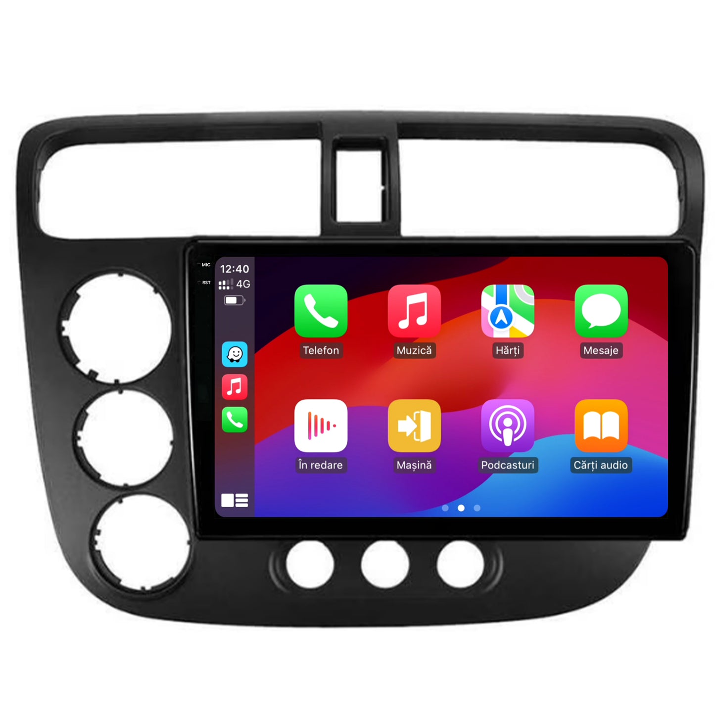 Navigatie 2K HUB64 Honda Civic (1998-2005), 8GB RAM, Android, Octacore, Slot Sim 4G, DSP, GPS, Wi-FI, Carplay, Android Auto, USB, Bluetooth, Waze, Touchscreen, 9.5 Inch