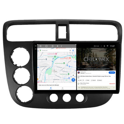 Navigatie 2K HUB64 Honda Civic (1998-2005), 8GB RAM, Android, Octacore, Slot Sim 4G, DSP, GPS, Wi-FI, Carplay, Android Auto, USB, Bluetooth, Waze, Touchscreen, 9.5 Inch