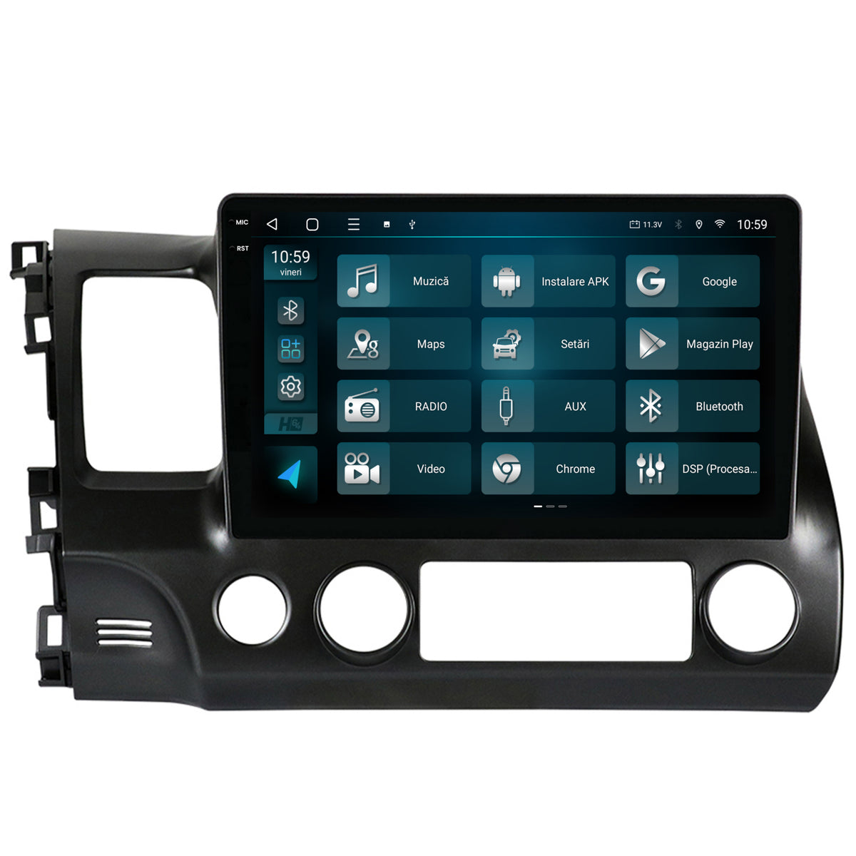 Navigatie 2K HUB64 Honda Civic (2005-2012), 8GB RAM, Android, Octacore, Slot Sim 4G, DSP, GPS, Wi-FI, Carplay, Android Auto, USB, Bluetooth, Waze, Touchscreen, 10.36 Inch