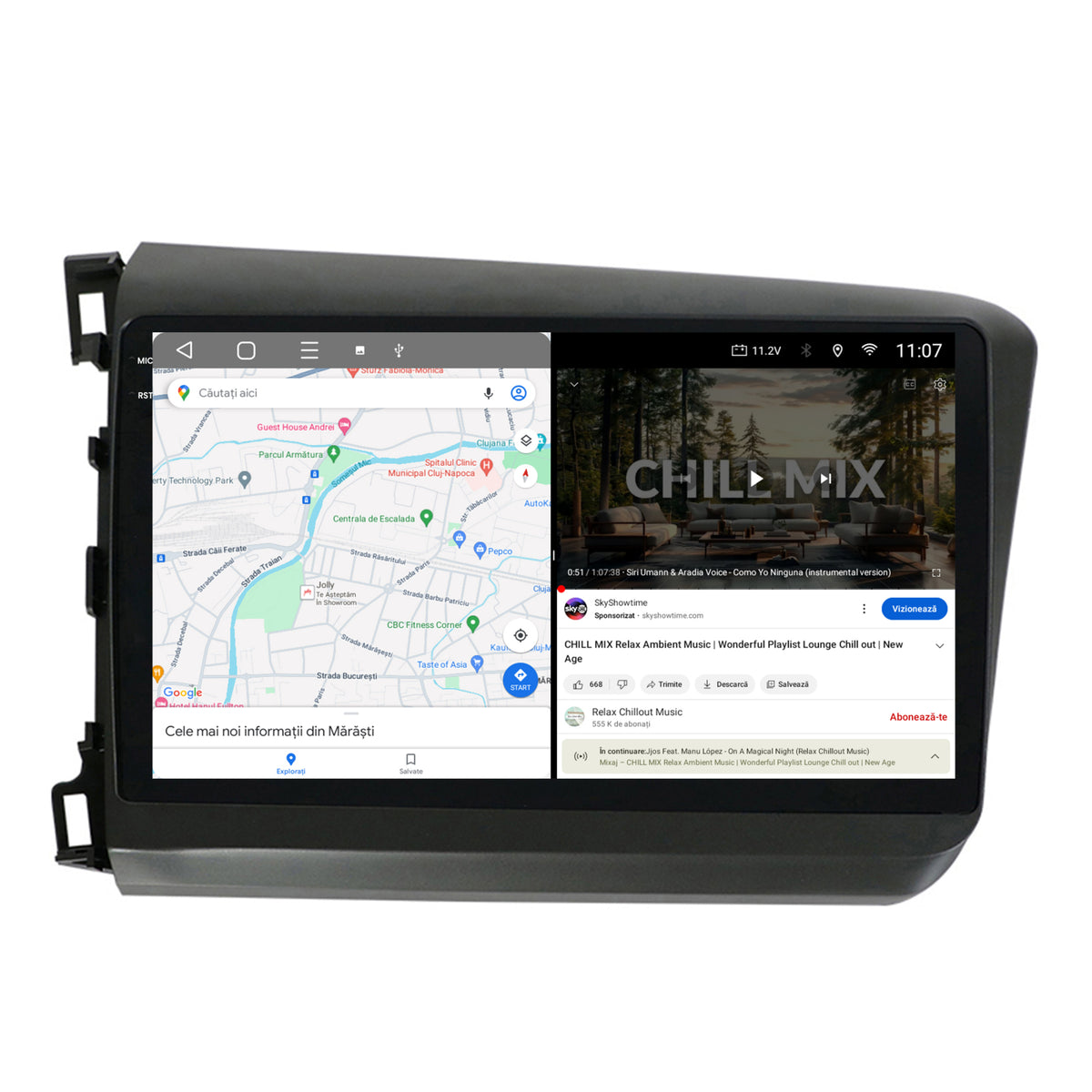Navigatie 2K HUB64 Honda Civic (2012-2015), 8GB RAM, Android, Octacore, Slot Sim 4G, DSP, GPS, Wi-FI, Carplay, Android Auto, USB, Bluetooth, Waze, Touchscreen, 9.5 Inch