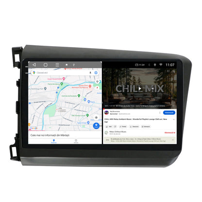 Navigatie 2K HUB64 Honda Civic (2012-2015), 8GB RAM, Android, Octacore, Slot Sim 4G, DSP, GPS, Wi-FI, Carplay, Android Auto, USB, Bluetooth, Waze, Touchscreen, 9.5 Inch