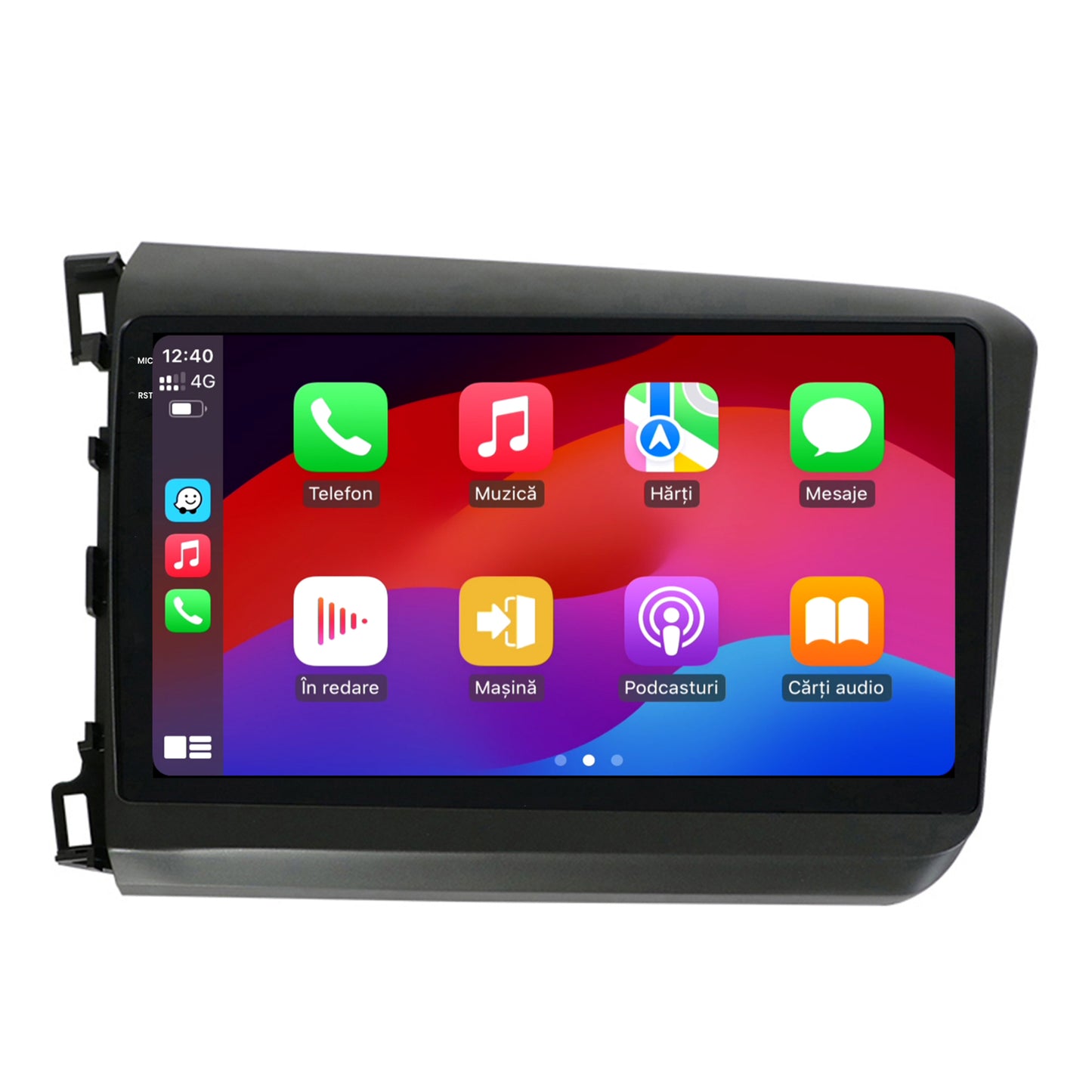 Navigatie 2K HUB64 Honda Civic (2012-2015), 8GB RAM, Android, Octacore, Slot Sim 4G, DSP, GPS, Wi-FI, Carplay, Android Auto, USB, Bluetooth, Waze, Touchscreen, 9.5 Inch