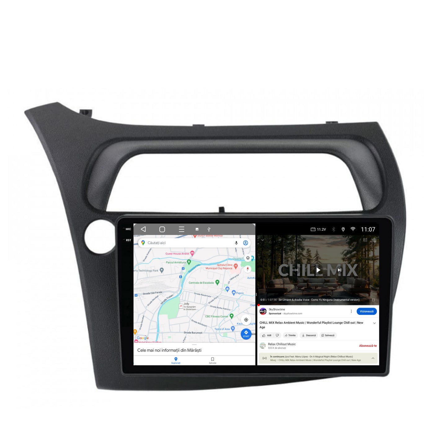 Navigatie 2K HUB64 Honda Civic Hatchback (2006-2011), 8GB RAM, Android, Octacore, Slot Sim 4G, DSP, GPS, Wi-FI, Carplay, Android Auto, USB, Bluetooth, Waze, Touchscreen, 9.5 Inch