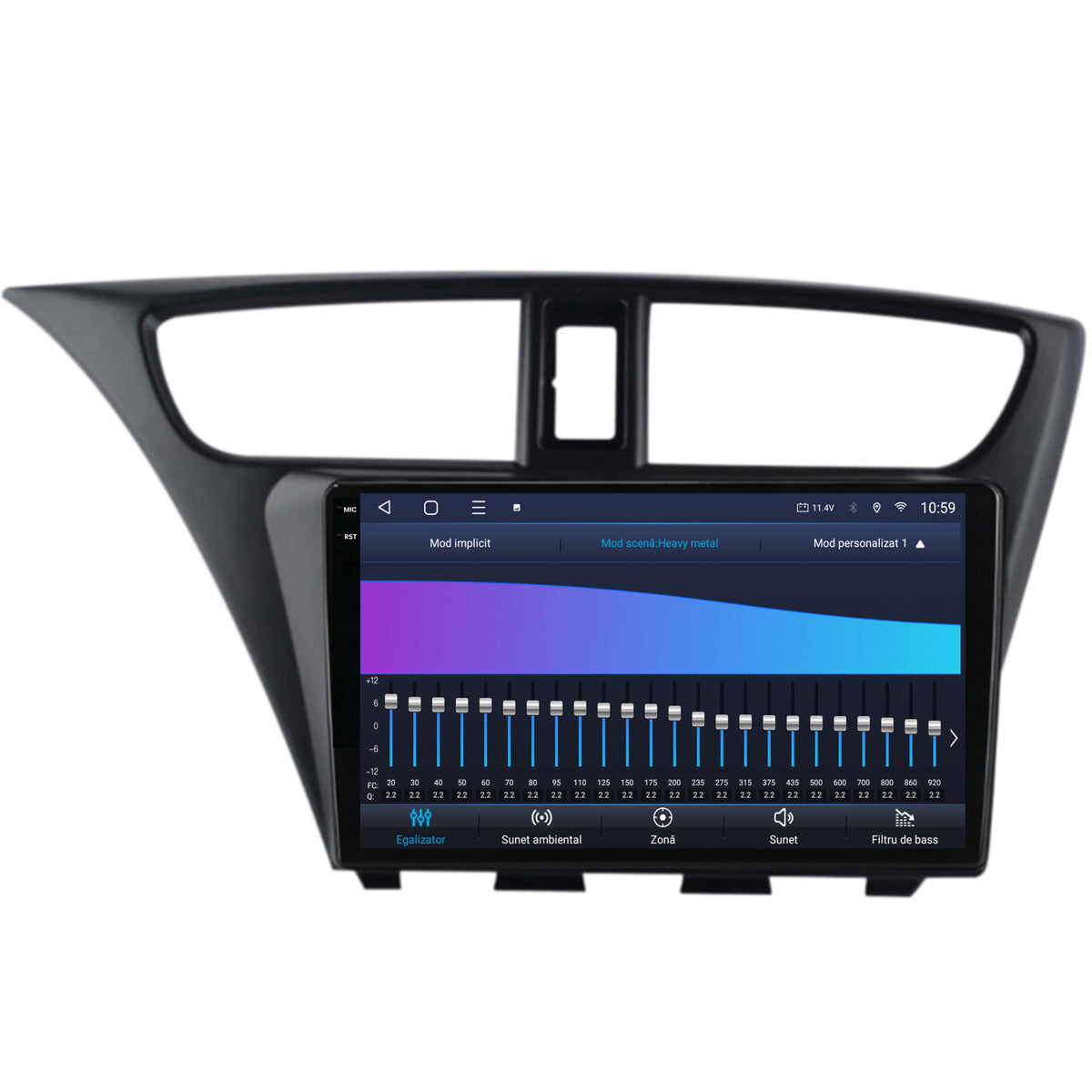 Navigatie 2K HUB64 Honda Civic Hatchback (2012-2015), 4GB RAM, Android, Octacore, Slot Sim 4G, DSP, GPS, Wi-FI, Carplay, Android Auto, USB, Bluetooth, Waze, Touchscreen, 9.5 Inch