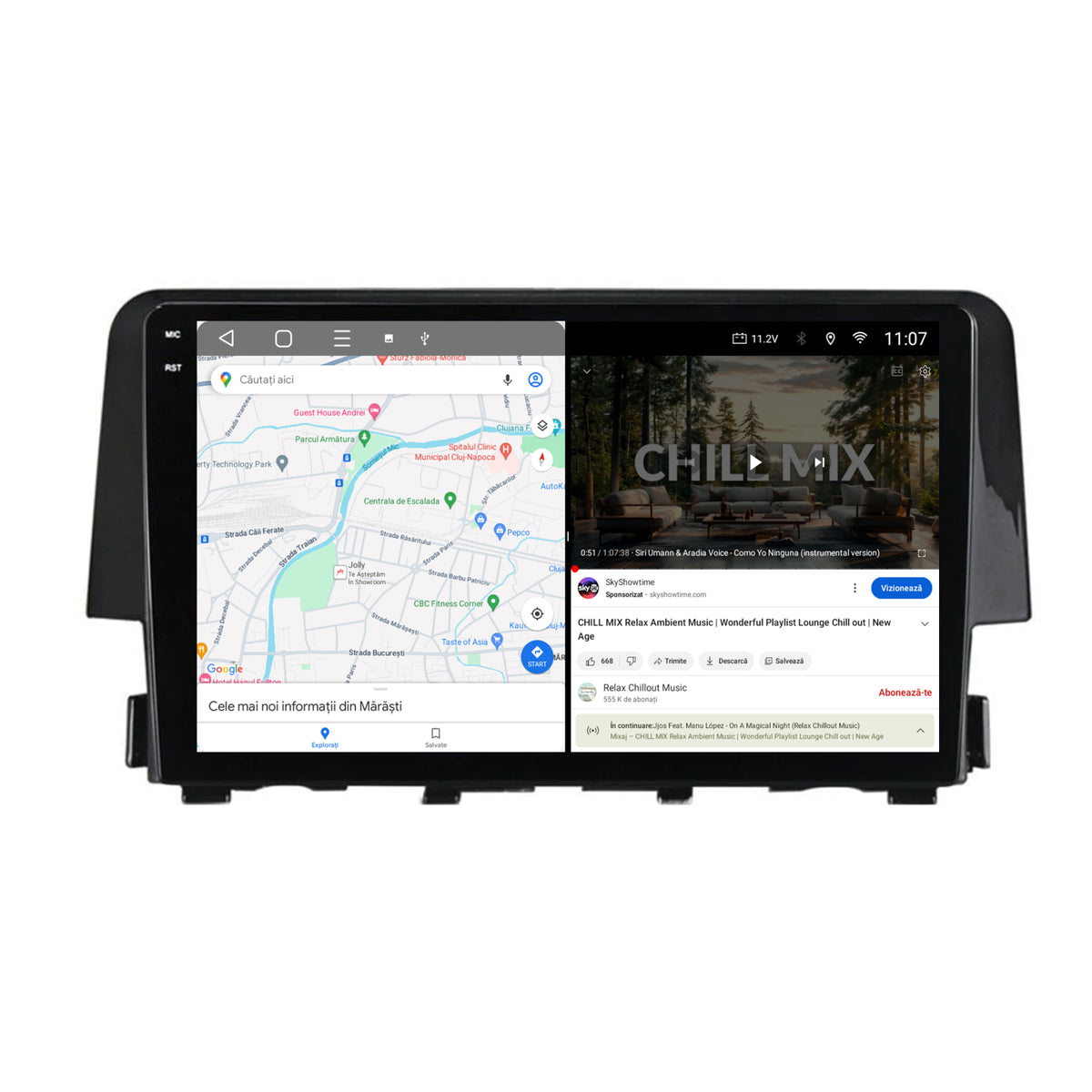 Navigatie 2K HUB64 Honda Civic X / Sedan (2015-2021), 8GB RAM, Android, Octacore, Slot Sim 4G, DSP, GPS, Wi-FI, Carplay, Android Auto, USB, Bluetooth, Waze, Touchscreen, 9.5 Inch