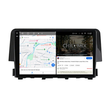 Navigatie 2K HUB64 Honda Civic X / Sedan (2015-2021), 8GB RAM, Android, Octacore, Slot Sim 4G, DSP, GPS, Wi-FI, Carplay, Android Auto, USB, Bluetooth, Waze, Touchscreen, 9.5 Inch