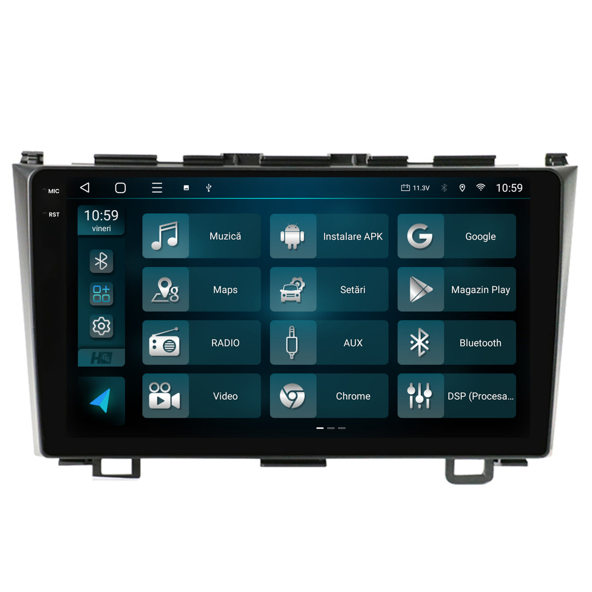 Navigatie 2K HUB64 Honda CRV (2006-2012), 4GB RAM, Android, Octacore, Slot Sim 4G, DSP, GPS, Wi-FI, Carplay, Android Auto, USB, Bluetooth, Waze, Touchscreen, 9.5 Inch