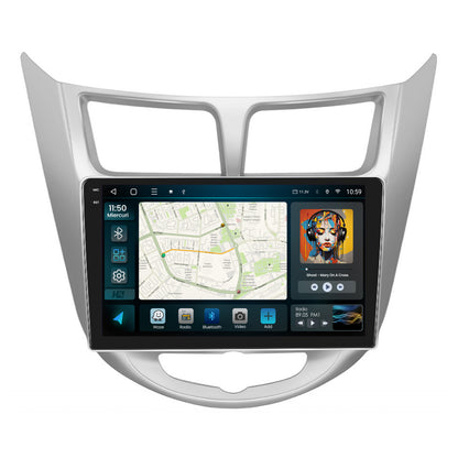 Navigatie 2K HUB64 Hyundai Accent (2011-2016), 8GB RAM, Android, Octacore, Slot Sim 4G, DSP, GPS, Wi-FI, Carplay, Android Auto, USB, Bluetooth, Waze, Touchscreen, 9.5 Inch