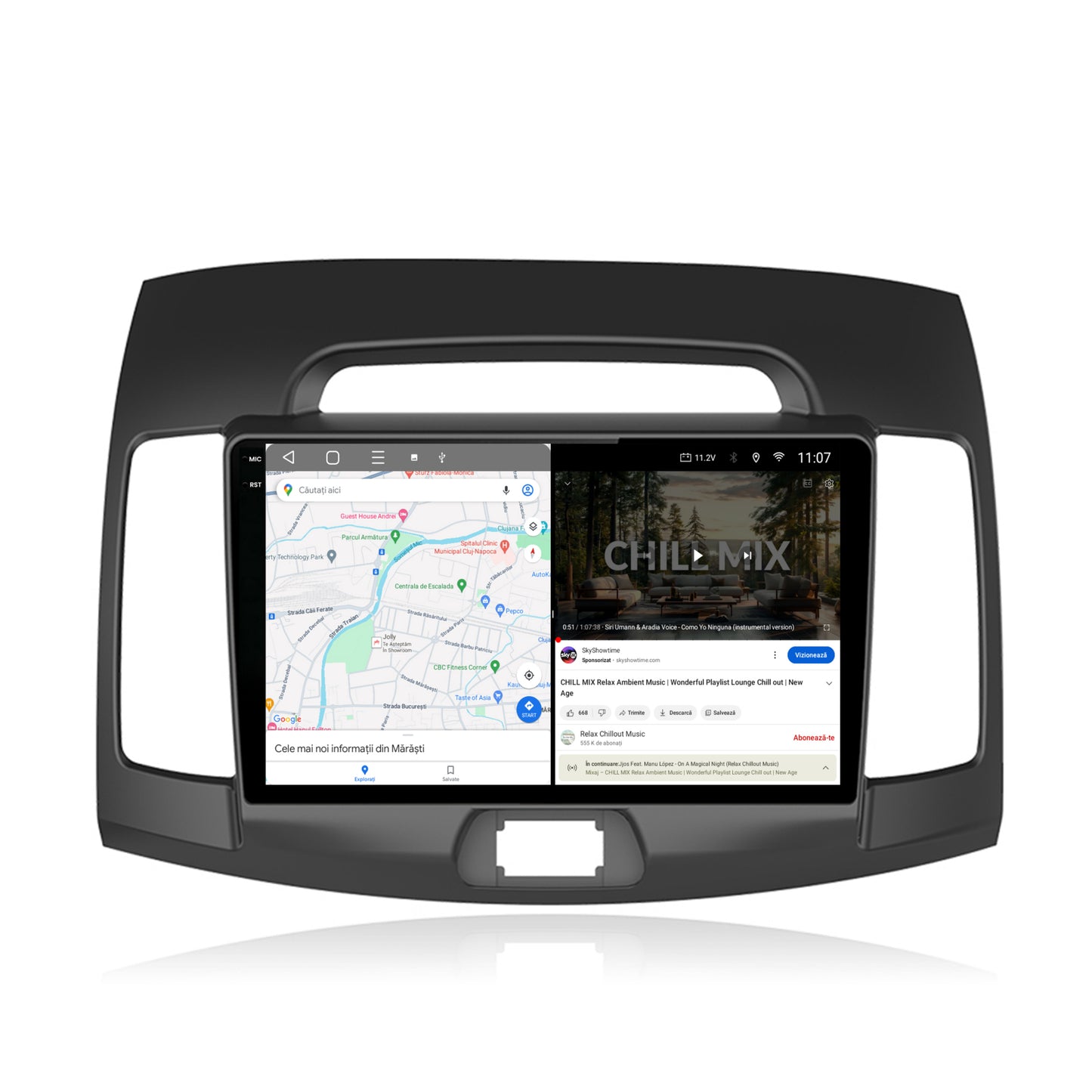 Navigatie 2K HUB64 Hyundai Elantra (2006-2011), 8GB RAM, Android, Octacore, Slot Sim 4G, DSP, GPS, Wi-FI, Carplay, Android Auto, USB, Bluetooth, Waze, Touchscreen, 9.5 Inch