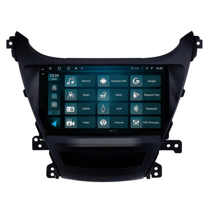 Navigatie 2K HUB64 Hyundai Elantra (2012-2014), 4GB RAM, Android, Octacore, Slot Sim 4G, DSP, GPS, Wi-FI, Carplay, Android Auto, USB, Bluetooth, Waze, Touchscreen, 9Inch