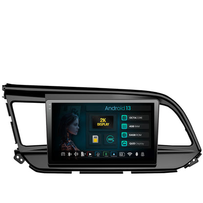 Navigatie 2K HUB64 Hyundai Elantra (2015-2018), 4GB RAM, Android, Octacore, Slot Sim 4G, DSP, GPS, Wi-FI, Carplay, Android Auto, USB, Bluetooth, Waze, Touchscreen, 9.5 Inch