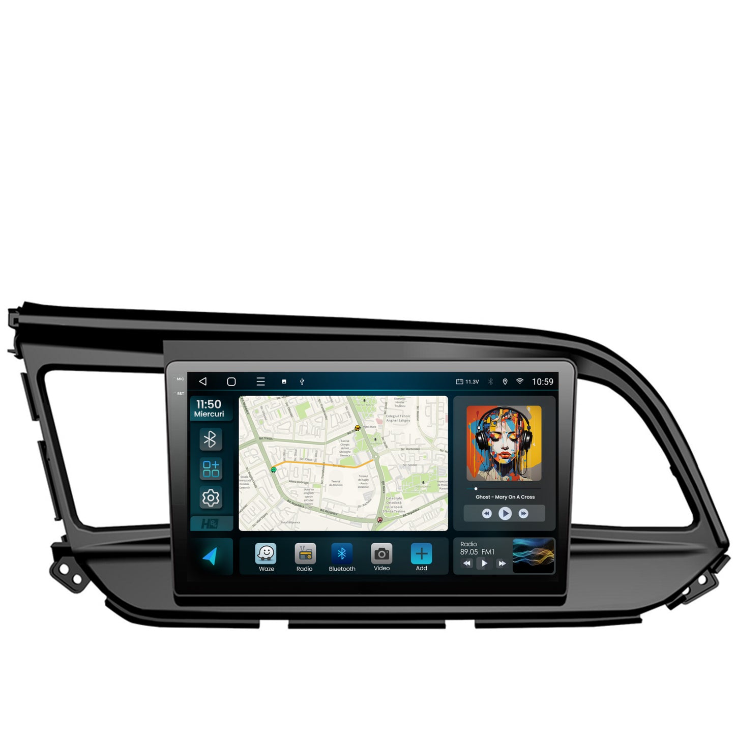 Navigatie 2K HUB64 Hyundai Elantra (2015-2018), 4GB RAM, Android, Octacore, Slot Sim 4G, DSP, GPS, Wi-FI, Carplay, Android Auto, USB, Bluetooth, Waze, Touchscreen, 9.5 Inch