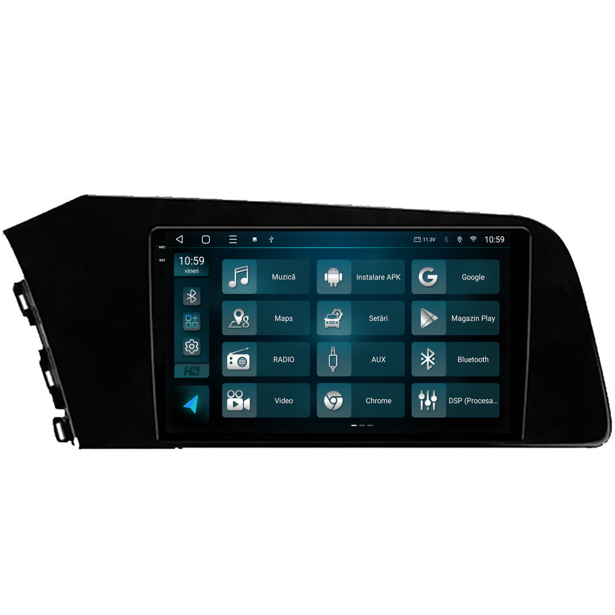 Navigatie 2K HUB64 Hyundai Elantra (2020-Prezent), 4GB RAM, Android, Octacore, Slot Sim 4G, DSP, GPS, Wi-FI, Carplay, Android Auto, USB, Bluetooth, Waze, Touchscreen, 9Inch