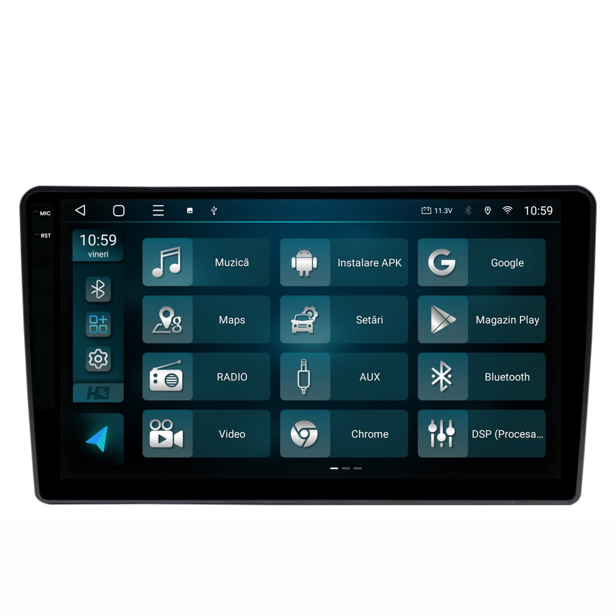 Navigatie 2K HUB64 Hyundai H1 (2010-2014), 8GB RAM, Android, Octacore, Slot Sim 4G, DSP, GPS, Wi-FI, Carplay, Android Auto, USB, Bluetooth, Waze, Touchscreen, 9.5 Inch