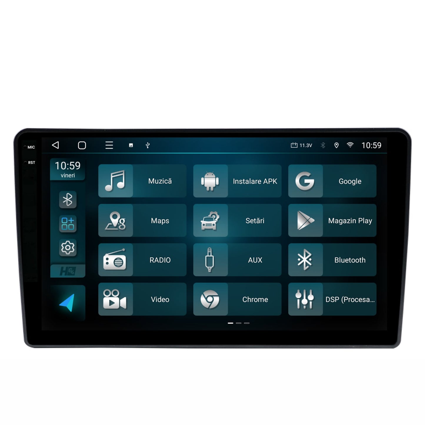 Navigatie 2K HUB64 Hyundai H1 (2010-2014), 8GB RAM, Android, Octacore, Slot Sim 4G, DSP, GPS, Wi-FI, Carplay, Android Auto, USB, Bluetooth, Waze, Touchscreen, 9.5 Inch