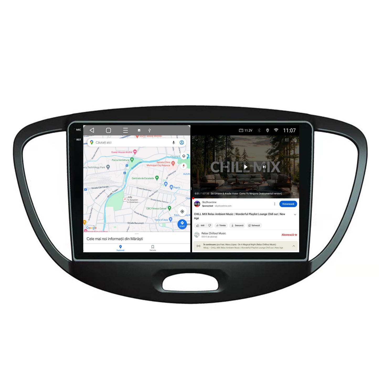 Navigatie 2K HUB64 Hyundai I10 (2007-2013), 4GB RAM, Android, Octacore, Slot Sim 4G, DSP, GPS, Wi-FI, Carplay, Android Auto, USB, Bluetooth, Waze, Touchscreen, 9.5 Inch