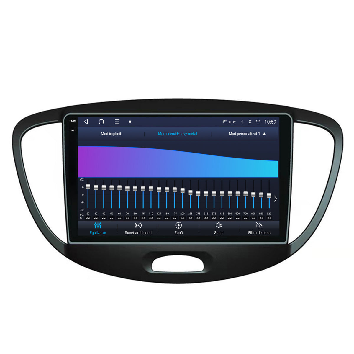 Navigatie 2K HUB64 Hyundai I10 (2007-2013), 8GB RAM, Android, Octacore, Slot Sim 4G, DSP, GPS, Wi-FI, Carplay, Android Auto, USB, Bluetooth, Waze, Touchscreen, 9.5 Inch