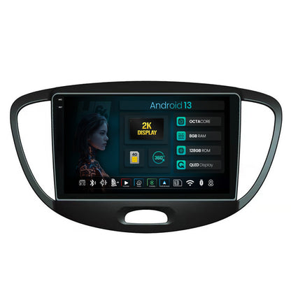 Navigatie 2K HUB64 Hyundai I10 (2007-2013), 8GB RAM, Android, Octacore, Slot Sim 4G, DSP, GPS, Wi-FI, Carplay, Android Auto, USB, Bluetooth, Waze, Touchscreen, 9.5 Inch