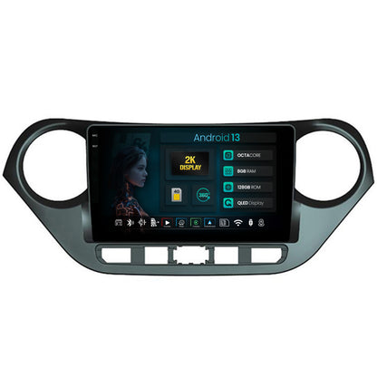 Navigatie 2K HUB64 Hyundai I10 (2013-2017), 8GB RAM, Android, Octacore, Slot Sim 4G, DSP, GPS, Wi-FI, Carplay, Android Auto, USB, Bluetooth, Waze, Touchscreen, 9.5 Inch