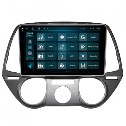 Navigatie 2K HUB64 Hyundai I20 (2008-2012), 4GB RAM, Android, Octacore, Slot Sim 4G, DSP, GPS, Wi-FI, Carplay, Android Auto, USB, Bluetooth, Waze, Touchscreen, 9.5 Inch
