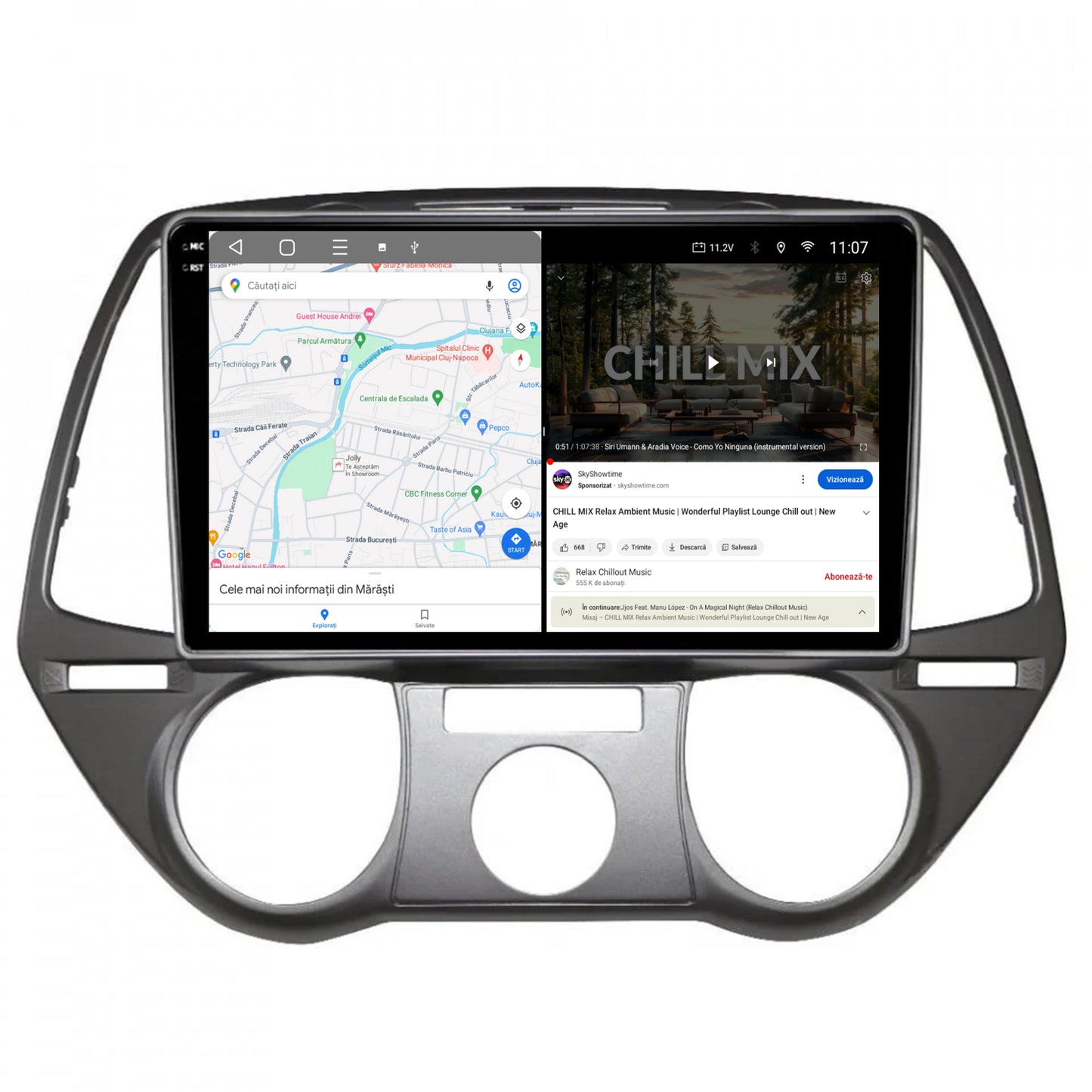 Navigatie 2K HUB64 Hyundai I20 (2008-2012), 4GB RAM, Android, Octacore, Slot Sim 4G, DSP, GPS, Wi-FI, Carplay, Android Auto, USB, Bluetooth, Waze, Touchscreen, 9.5 Inch