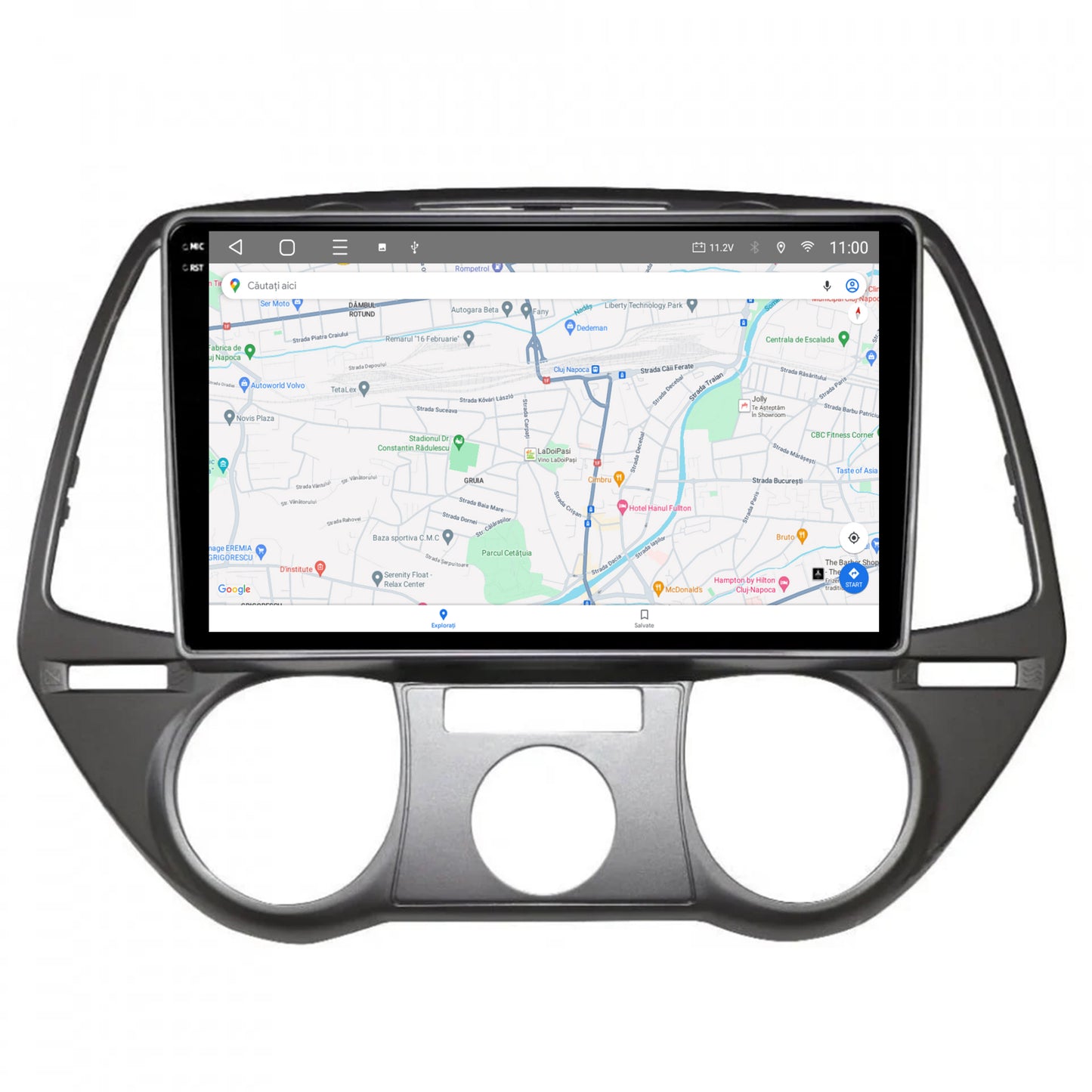 Navigatie 2K HUB64 Hyundai I20 (2008-2012), 8GB RAM, Android, Octacore, Slot Sim 4G, DSP, GPS, Wi-FI, Carplay, Android Auto, USB, Bluetooth, Waze, Touchscreen, 9.5 Inch