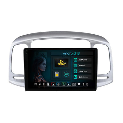 Navigatie 2K HUB64 Hyundai Accent (2006-2011), 8GB RAM, Android, Octacore, Slot Sim 4G, DSP, GPS, Wi-FI, Carplay, Android Auto, USB, Bluetooth, Waze, Touchscreen, 9.5 Inch