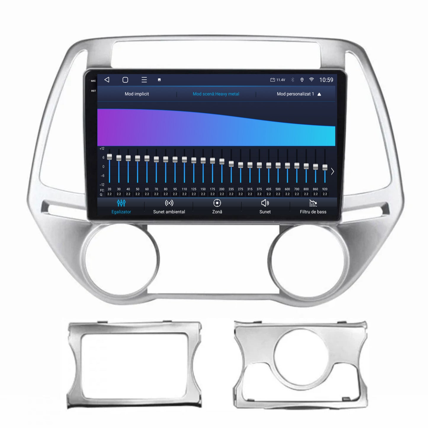 Navigatie 2K HUB64 Hyundai I20 (2012-2014), 4GB RAM, Android, Octacore, Slot Sim 4G, DSP, GPS, Wi-FI, Carplay, Android Auto, USB, Bluetooth, Waze, Touchscreen, 9.5 Inch