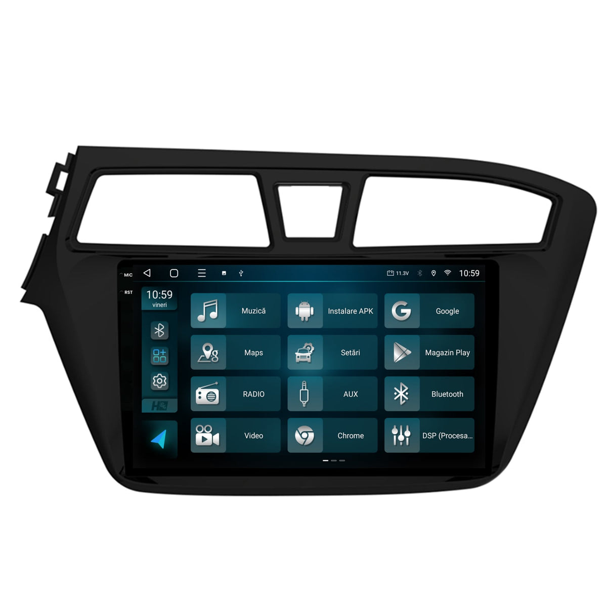 Navigatie 2K HUB64 Hyundai I20 (2014-2018), 4GB RAM, Android, Octacore, Slot Sim 4G, DSP, GPS, Wi-FI, Carplay, Android Auto, USB, Bluetooth, Waze, Touchscreen, 9.5 Inch
