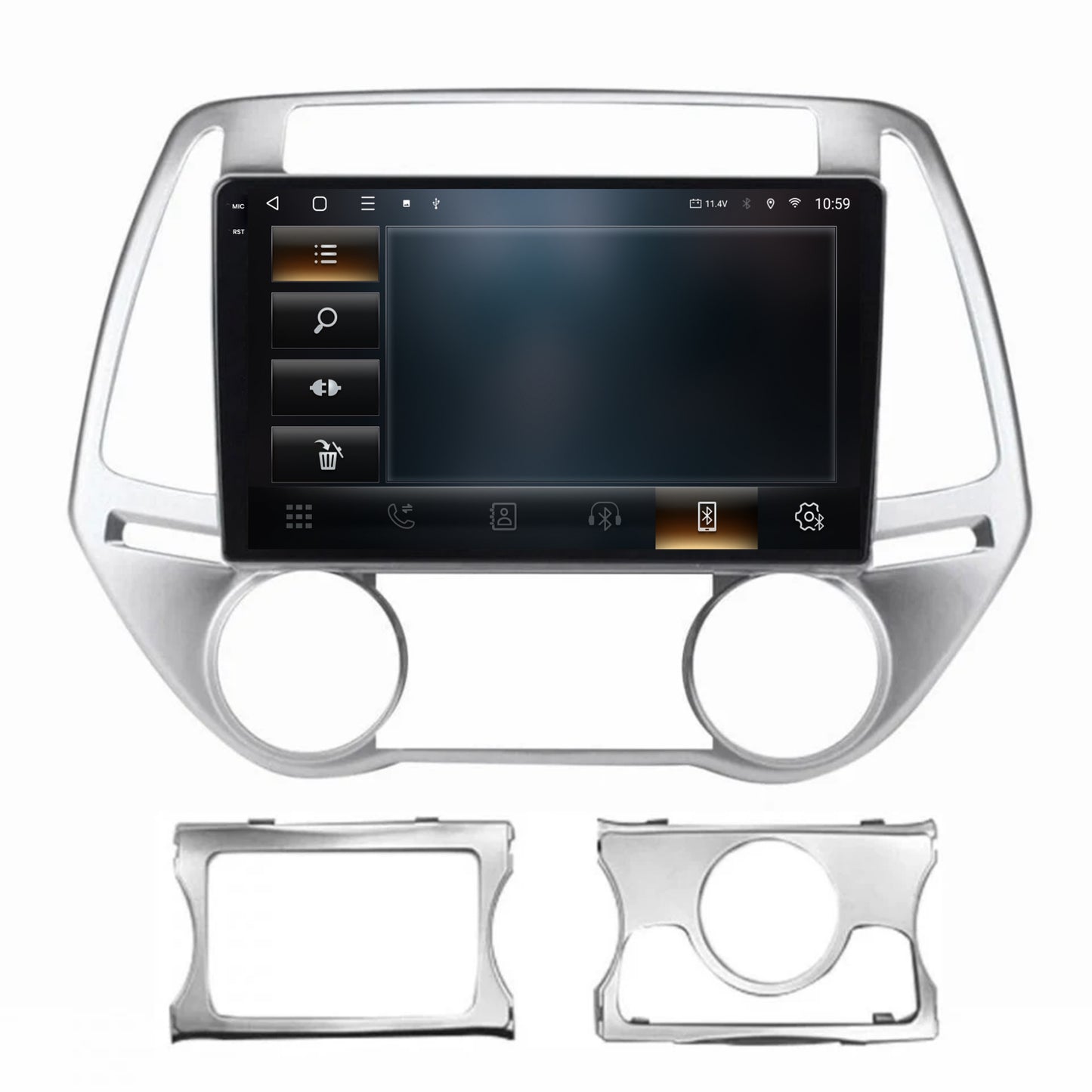 Navigatie 2K HUB64 Hyundai I20 (2012-2014), 8GB RAM, Android, Octacore, Slot Sim 4G, DSP, GPS, Wi-FI, Carplay, Android Auto, USB, Bluetooth, Waze, Touchscreen, 9.5 Inch
