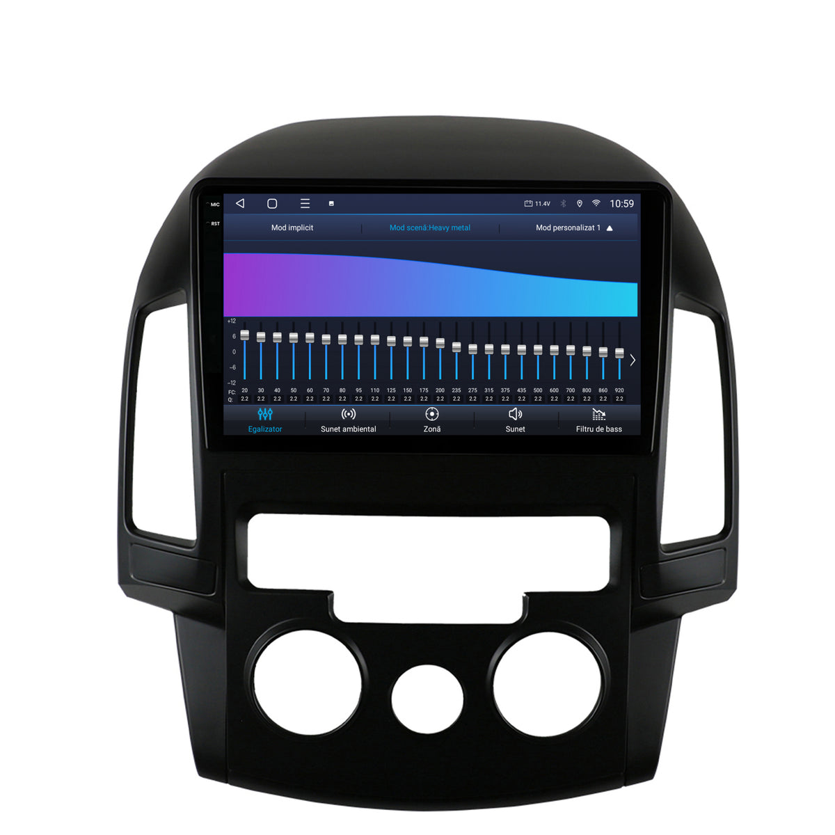 Navigatie 2K HUB64 Hyundai I30 (2007-2012), Clima Manuala, 4GB RAM, Android, Octacore, Slot Sim 4G, DSP, GPS, Wi-FI, Carplay, Android Auto, USB, Bluetooth, Waze, Touchscreen, 9.5 Inch